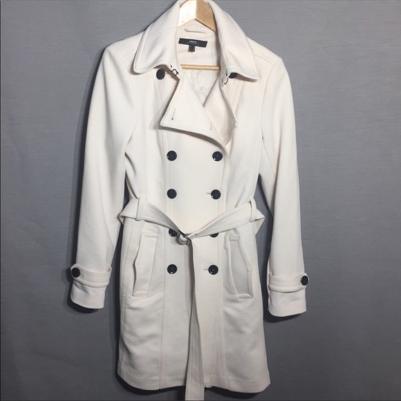 Mexx Jackets & Blazers - Mexx Metropolitan cream ribbed fabric trench coat